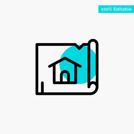 Building, Construction, Map, House turquoise highlight circle point Vector iconのイラスト素材