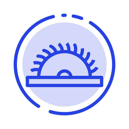 Construction, Saw, Tool, Utensils Blue Dotted Line Line Iconのイラスト素材