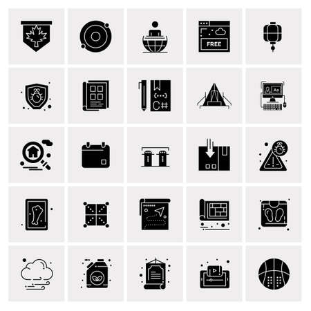 25 Universal Business Icons Vector. Creative Icon Illustration to use in web and Mobile Related project.のイラスト素材