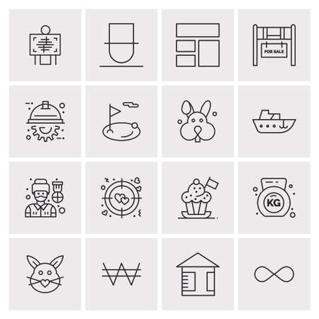 16 Universal Business Icons Vector. Creative Icon Illustration to use in web and Mobile Related project.のイラスト素材