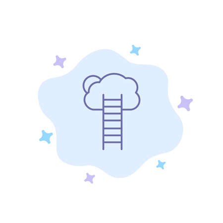 Growth, Business, Career, Growth, Heaven, Ladder, Stairs Blue Icon on Abstract Cloud Backgroundのイラスト素材
