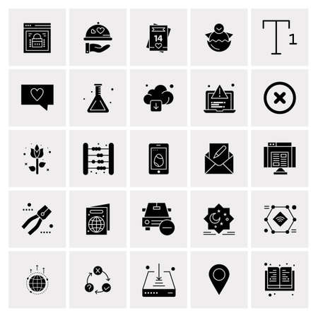 25 Universal Business Icons Vector. Creative Icon Illustration to use in web and Mobile Related project.のイラスト素材