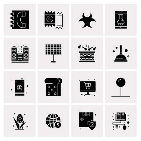 16 Universal Business Icons Vector. Creative Icon Illustration to use in web and Mobile Related project.のイラスト素材