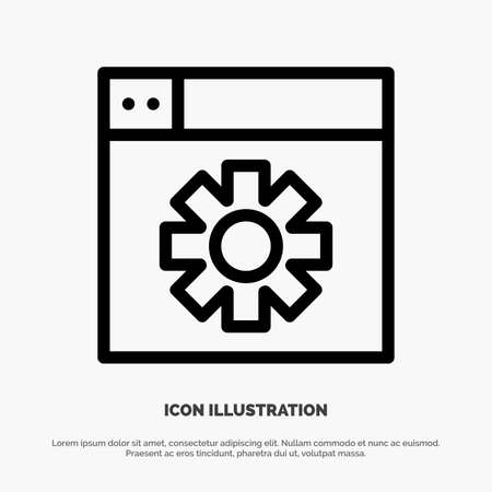 Web, Design, Setting Line Icon Vectorのイラスト素材