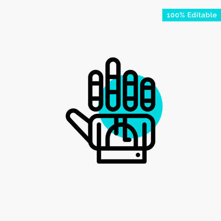 Tracking, Glove, Hand, Technology turquoise highlight circle point Vector iconのイラスト素材