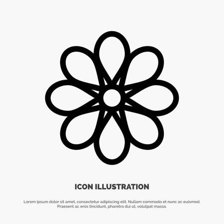 Flower, Decoration, Easter, Flower, Plant Line Icon Vectorのイラスト素材