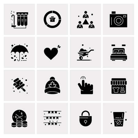 16 Universal Business Icons Vector. Creative Icon Illustration to use in web and Mobile Related project.のイラスト素材