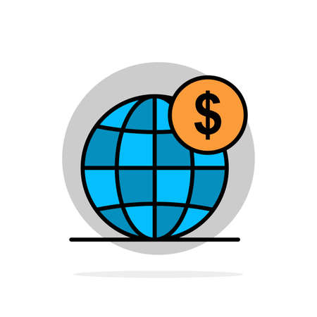 Dollar, Global, Business, Globe, International Abstract Circle Background Flat color Iconのイラスト素材