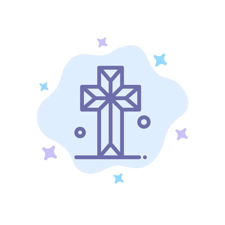 Cathedral, Church, Cross, Parish Blue Icon on Abstract Cloud Backgroundのイラスト素材