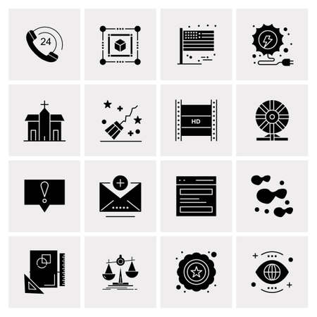 16 Universal Business Icons Vector. Creative Icon Illustration to use in web and Mobile Related project.のイラスト素材