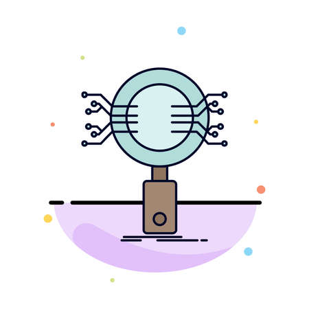 Analysis, Search, information, research, Security Flat Color Icon Vectorのイラスト素材