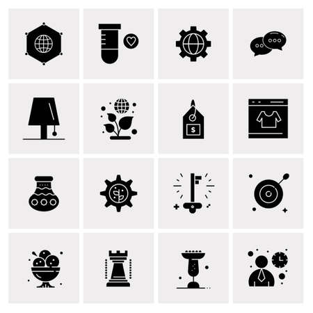 16 Universal Business Icons Vector. Creative Icon Illustration to use in web and Mobile Related project.のイラスト素材