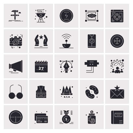 25 Universal Business Icons Vector. Creative Icon Illustration to use in web and Mobile Related project.のイラスト素材