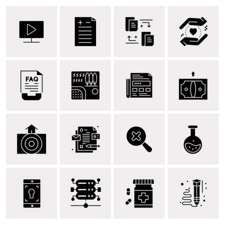 16 Universal Business Icons Vector. Creative Icon Illustration to use in web and Mobile Related project.のイラスト素材