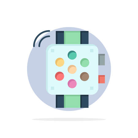 Watch, Hand Watch, Timer, Education Abstract Circle Background Flat color Iconのイラスト素材