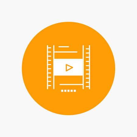 Video, Lesson, Film, Education white glyph iconのイラスト素材
