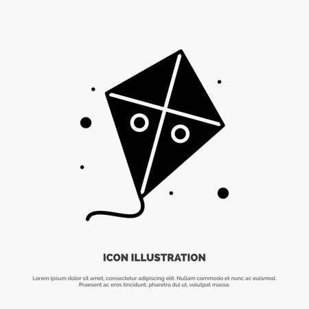 Fly, Easter, Kite, Spring solid Glyph Icon vectorのイラスト素材