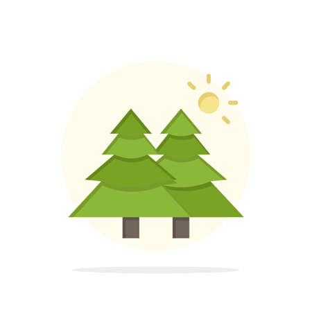 Fir, Forest, Nature, Trees Abstract Circle Background Flat color Iconのイラスト素材