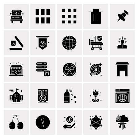 25 Universal Business Icons Vector. Creative Icon Illustration to use in web and Mobile Related project.のイラスト素材
