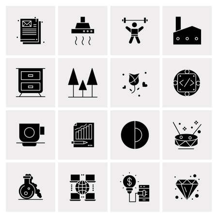 16 Universal Business Icons Vector. Creative Icon Illustration to use in web and Mobile Related project.のイラスト素材