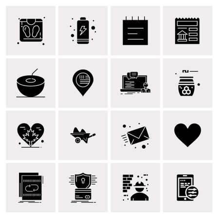 16 Universal Business Icons Vector. Creative Icon Illustration to use in web and Mobile Related project.のイラスト素材