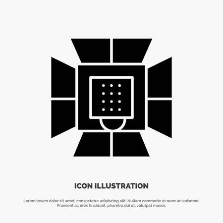Illumination, Light, Lighting, Professional, Soft box solid Glyph Icon vectorのイラスト素材