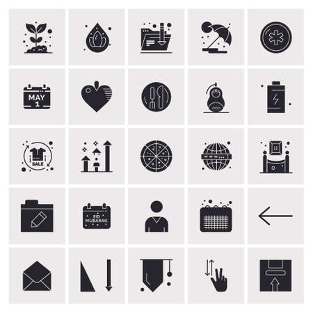 25 Universal Business Icons Vector. Creative Icon Illustration to use in web and Mobile Related project.のイラスト素材