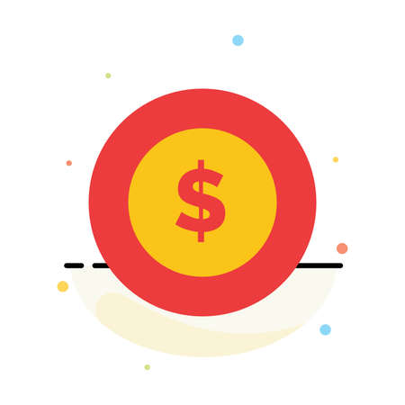 Dollar Coin, Logistic, Global Abstract Flat Color Icon Templateのイラスト素材