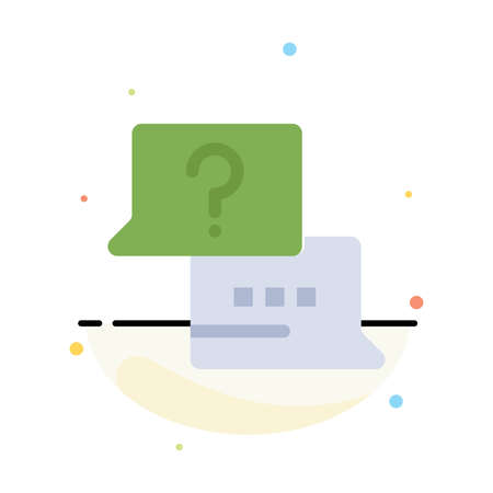 Job, Find, Laptop, Chat Abstract Flat Color Icon Templateのイラスト素材