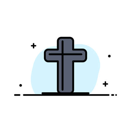 Celebration, Christian, Cross, Easter  Business Flat Line Filled Icon Vector Banner Templateのイラスト素材