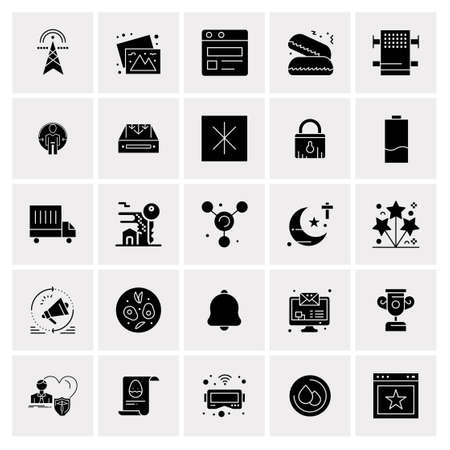 25 Universal Business Icons Vector. Creative Icon Illustration to use in web and Mobile Related project.のイラスト素材