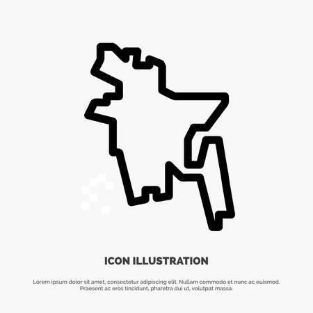 Bangladesh, Bangladesh Country, Bangladesh Line Icon Vectorのイラスト素材