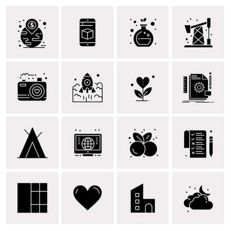 16 Universal Business Icons Vector. Creative Icon Illustration to use in web and Mobile Related project.のイラスト素材