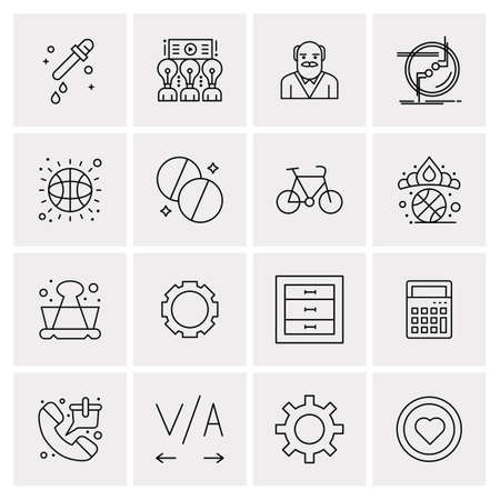 16 Universal Business Icons Vector. Creative Icon Illustration to use in web and Mobile Related project.のイラスト素材