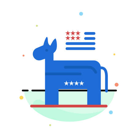 Donkey, American, Political, Symbol Abstract Flat Color Icon Templateのイラスト素材