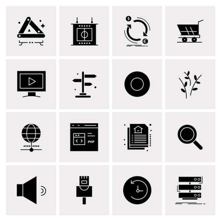 16 Universal Business Icons Vector. Creative Icon Illustration to use in web and Mobile Related project.のイラスト素材