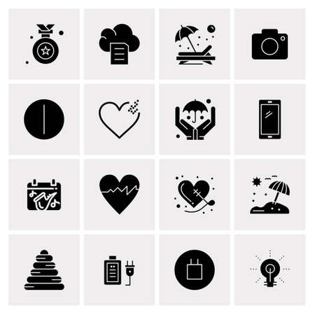 16 Universal Business Icons Vector. Creative Icon Illustration to use in web and Mobile Related project.のイラスト素材