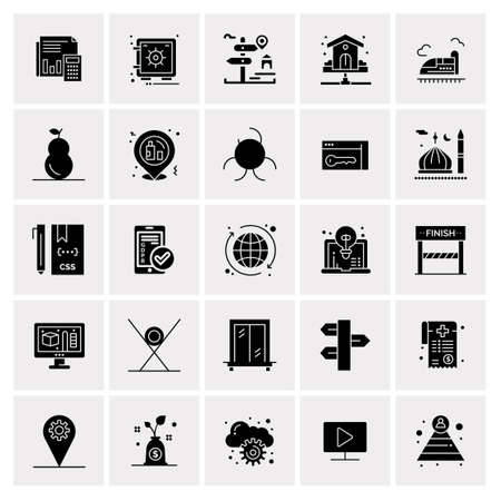 25 Universal Business Icons Vector. Creative Icon Illustration to use in web and Mobile Related project.のイラスト素材