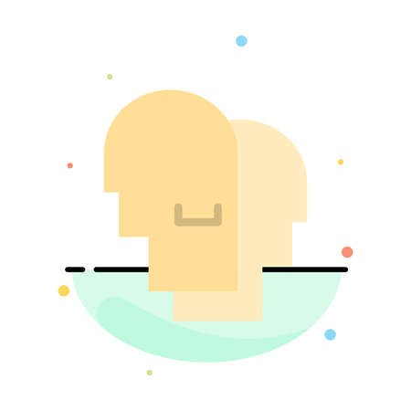 Hat, Human, Empathy, Feelings Abstract Flat Color Icon Templateのイラスト素材
