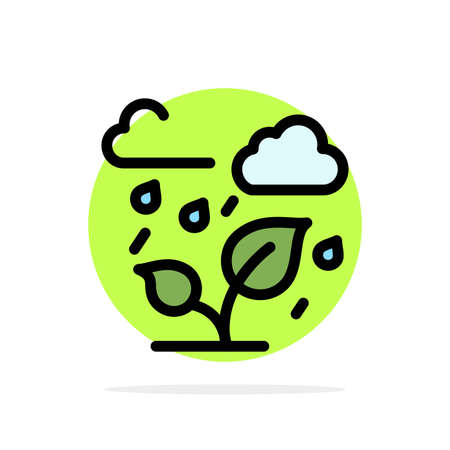 Green, Trees, Cloud, Leaf Abstract Circle Background Flat color Iconのイラスト素材