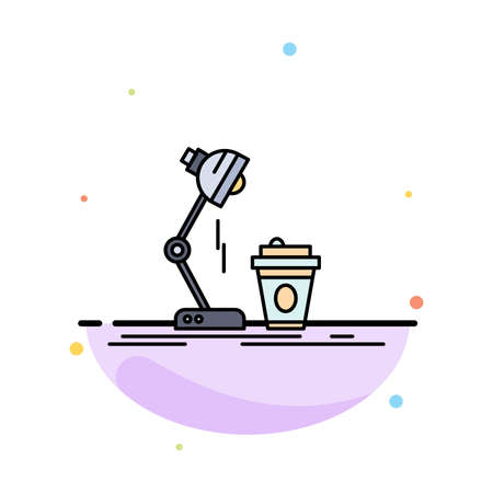 studio, design, coffee, lamp, flash Flat Color Icon Vectorのイラスト素材