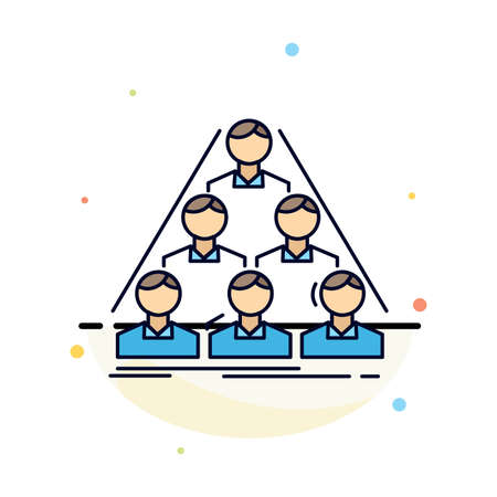 team, build, structure, business, meeting Flat Color Icon Vectorのイラスト素材