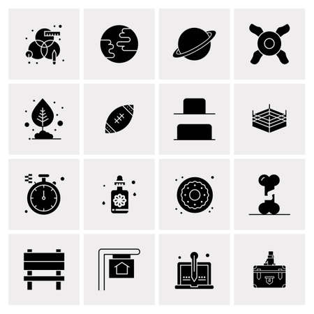 16 Universal Business Icons Vector. Creative Icon Illustration to use in web and Mobile Related project.のイラスト素材