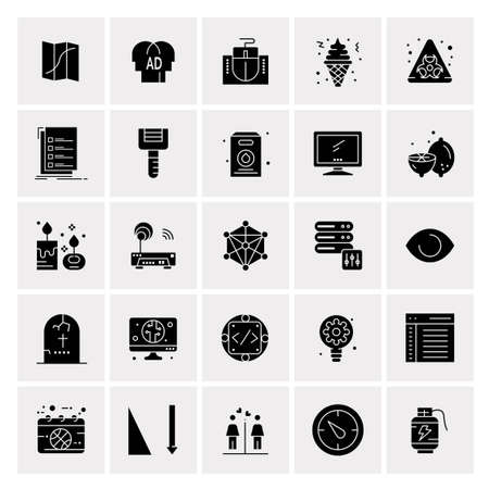 25 Universal Business Icons Vector. Creative Icon Illustration to use in web and Mobile Related project.のイラスト素材