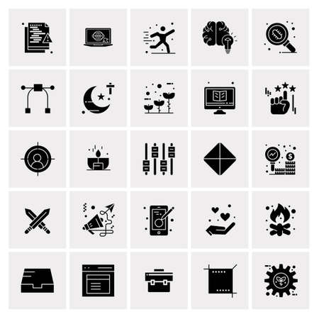 25 Universal Business Icons Vector. Creative Icon Illustration to use in web and Mobile Related project.のイラスト素材