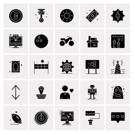 25 Universal Business Icons Vector. Creative Icon Illustration to use in web and Mobile Related project.のイラスト素材