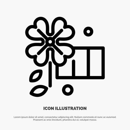 Anemone, Flower, Spring Flower Line Icon Vectorのイラスト素材