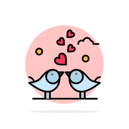 Bride, Hearts, Love, Loving, Wedding Abstract Circle Background Flat color Iconのイラスト素材