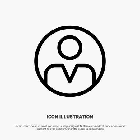 Personal, Personalization, Profile, User Line Icon Vectorのイラスト素材