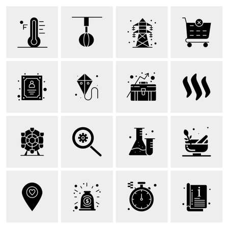 16 Universal Business Icons Vector. Creative Icon Illustration to use in web and Mobile Related project.のイラスト素材
